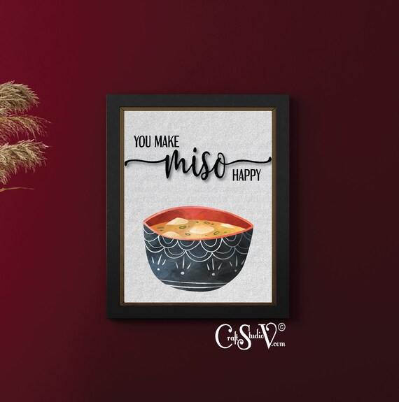 Funny Kitchen Decor Miso Soup Japanese Food Art Kitchen - Etsy Funny Kitchen Decor Miso Soup Japanese Food Art Kitchen - Etsy