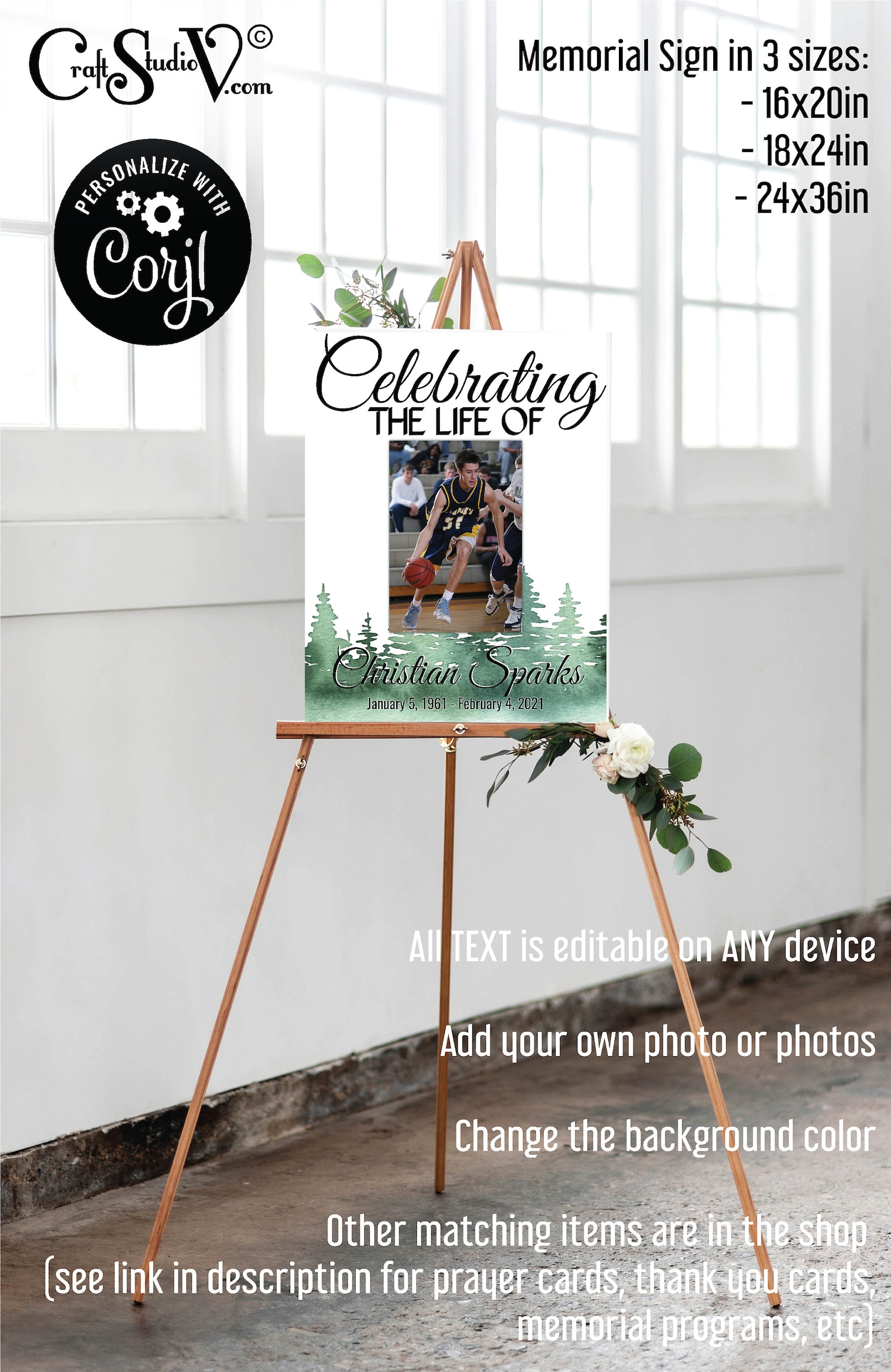 Celebration of Life Canvas Poster Print Forest Personalized Etsy