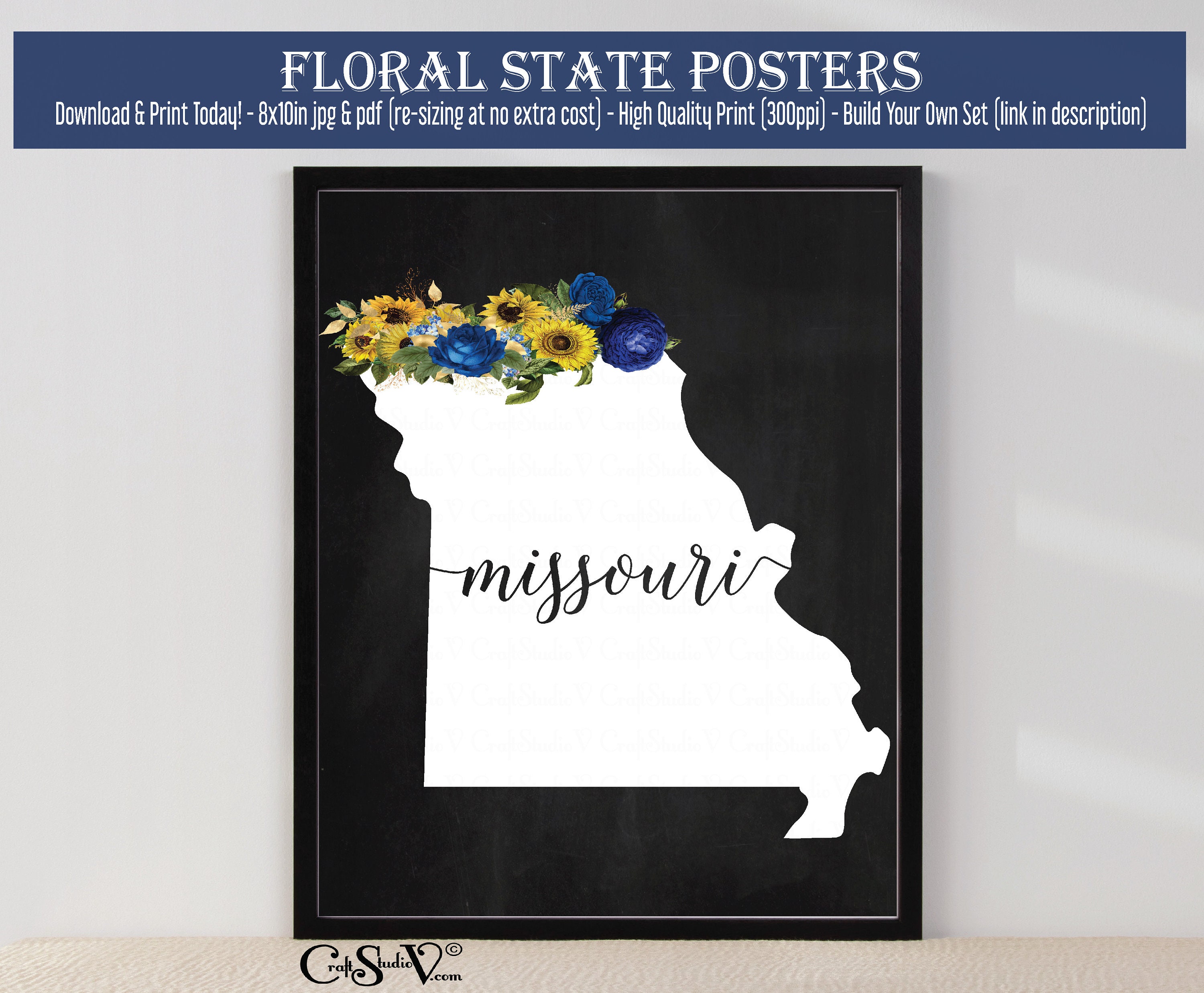 Missouri State Printable Wall Art Signs State of MO Poster - Etsy