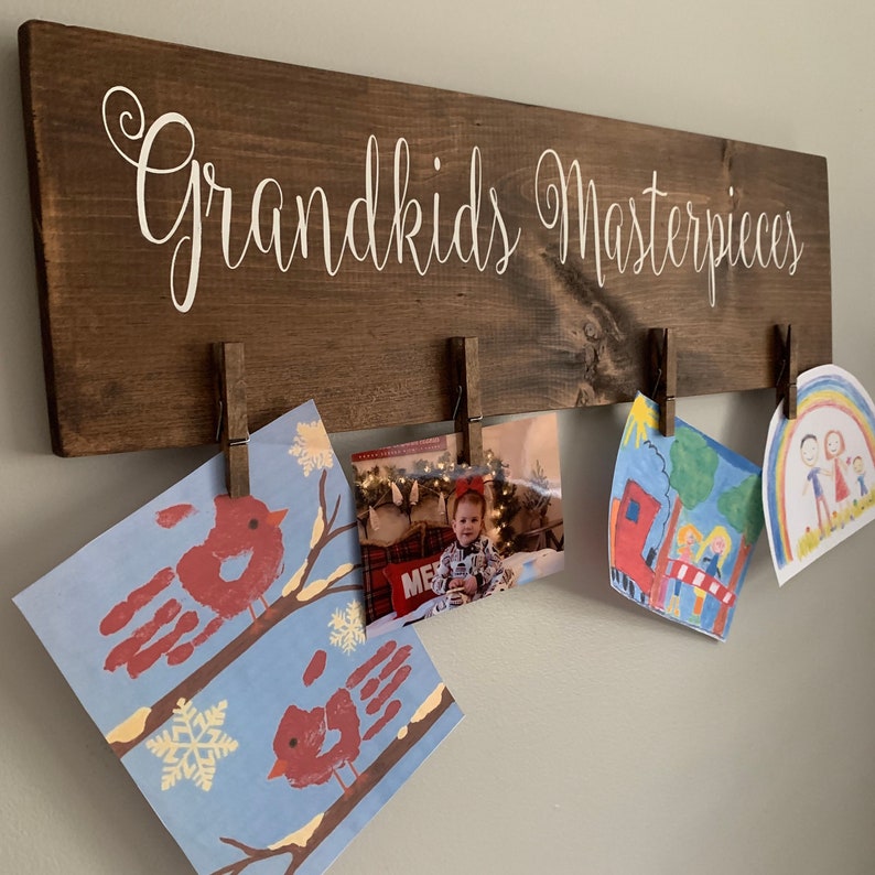 Wall Art Hanger Grandkids Masterpieces Art Display Etsy