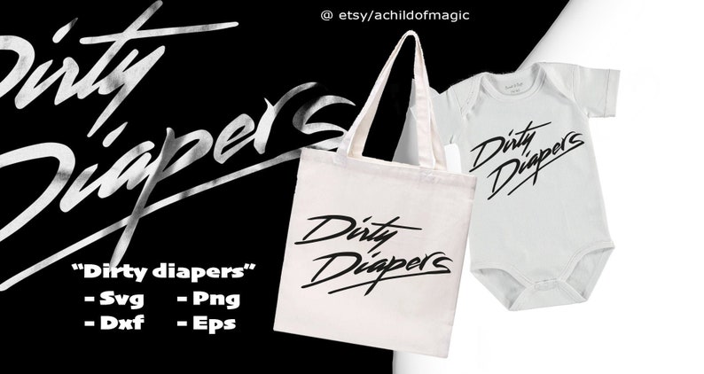 eps Svg dxf png Dirty diapers cutting file