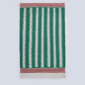 Vina Green Hand Woven Cotton Dhurrie Rug 120 x 180 cm