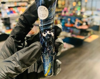 3.5” 3 Eyed Alien Custom Heady Glass Chillum | Glass Pipe | American Made | One Hitter | Taster
