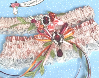 Liga de boda en naranja, rojo oscuro, oro rosa, etc.