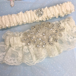 Jeweled wedding garter set,  Bridal garter set,  Garters