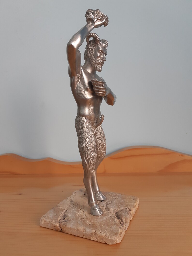 Pewter Figure Sculpture Satyr Pan Roman Victorian Phallus Etsy