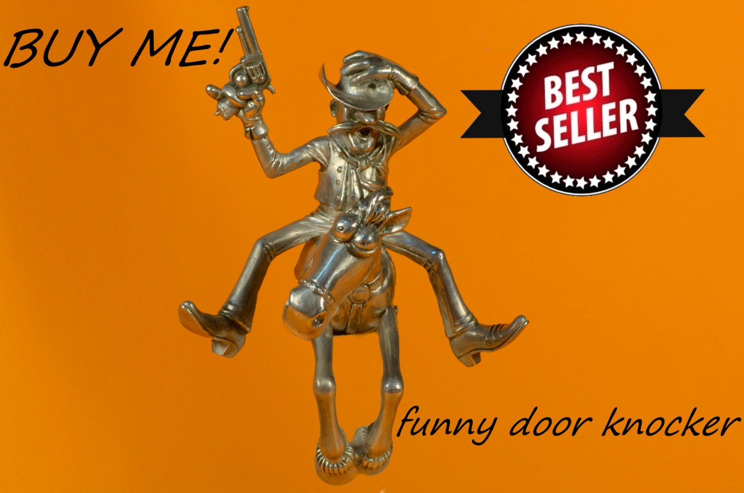 Cowboy Door Knocker Accessories Figure Wild West Horse Etsy