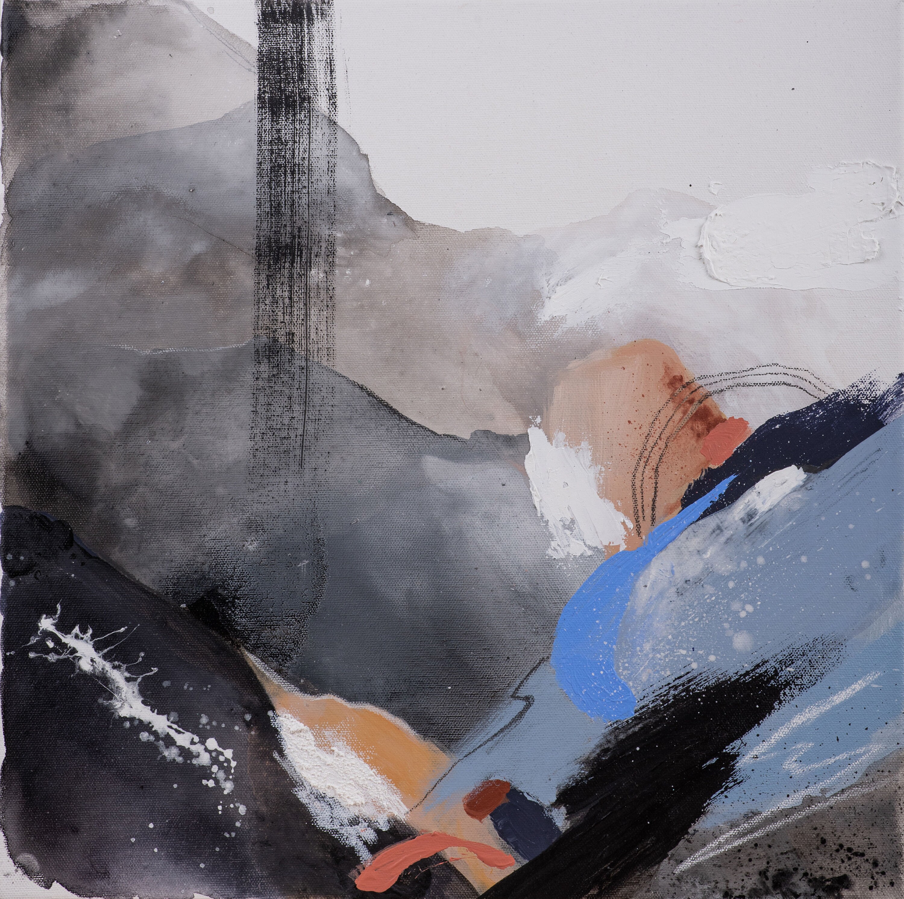 抽象的な滝のアクリル画：現代の風景画 - Etsy 日本