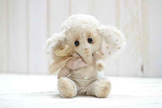 white stuffed elephant