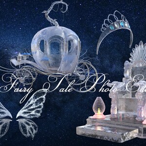 Ice Carriages, Thrones, Wings and Crown Overlays, Winter Ice Princess Overlays, Pumpkin Carriage Overlays