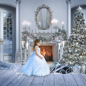 Christmas Room Backdrop, Christmas, Winter, White Room, Christmas Backdrop, Photography Backdrop