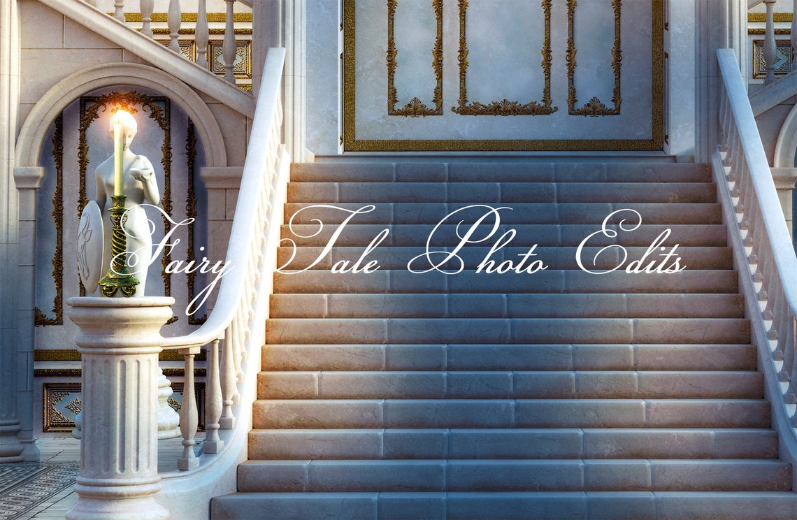 Royal Stairs Digital Backdrop Princess Backdrop Castle | Etsy