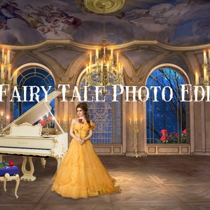 3 Beauty and The Beast Ballroom Scene Digital Backdrops, Beauty and the Beast, Beauty Backdrops, Princess Backdrops