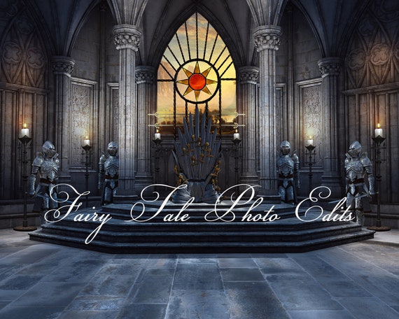 Medieval Throne Room Digital Backdrop Game Of Thrones King Throne Dragon