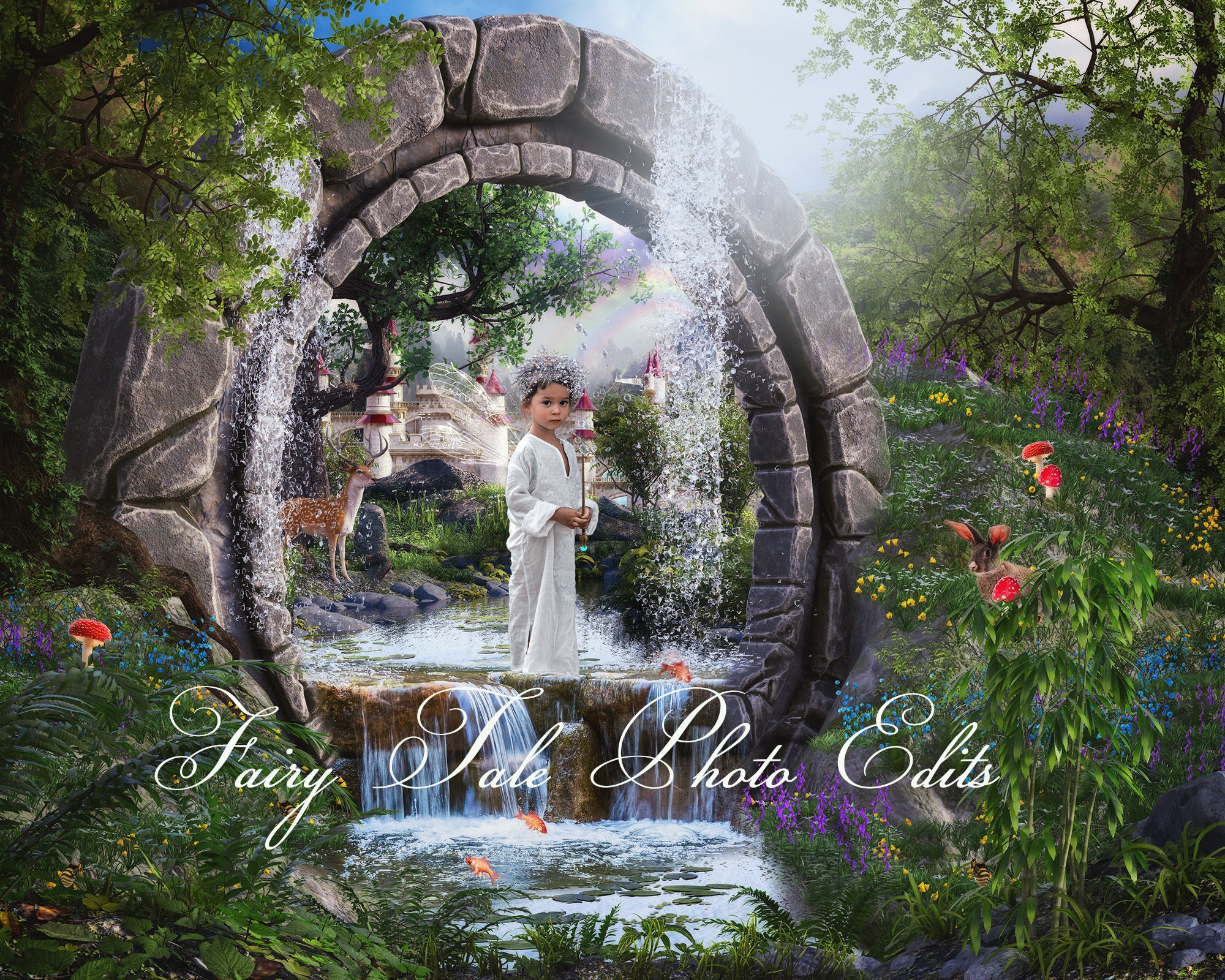Fairytale Digital Background Fantasy Toadstool Bridge Digital Backdrop Nature Fairytale Digital Background Fantasy Toadstool Bridge Digital Backdrop Nature