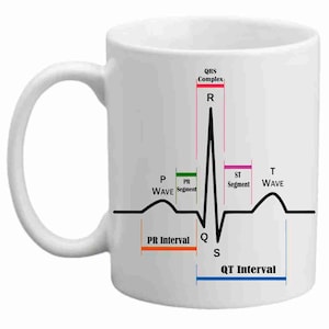 QRS EKG Collectible Mug, Medical, Git for Nurse, Paramedic, Cardiac Tech Sublimated