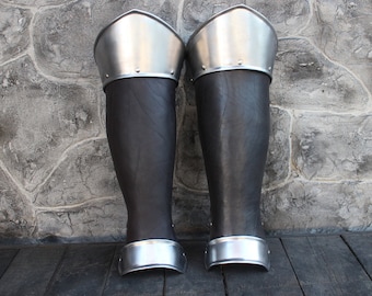 LARP Leather/Steel Greaves.