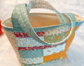 Handmade Quilted Autumn Tote Bag: Fall Patchwork Purse.  Appalachian Art