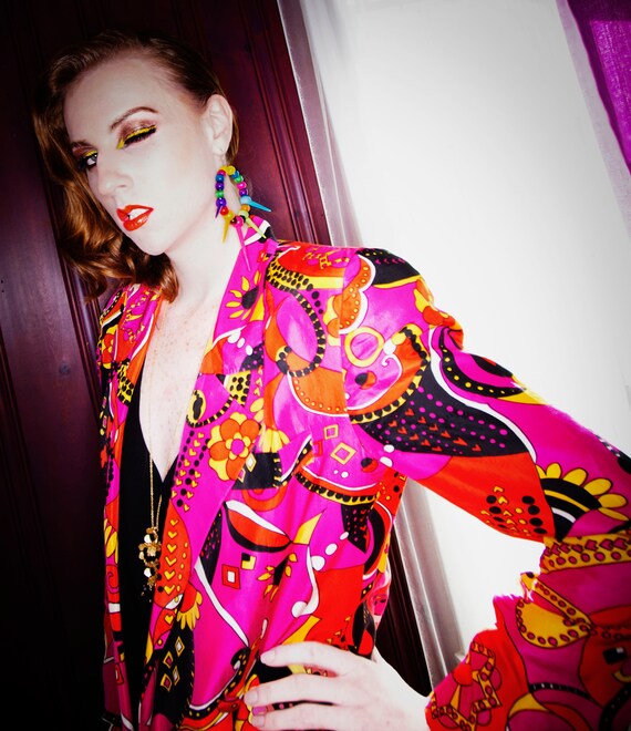 Psychdelic 70s Blazer // Oversized 70s Blazer - image 3