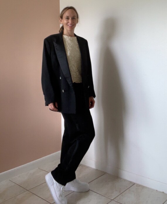 Custom Made Tuxedo Set w Crystal Buttons, Size 14… - image 3