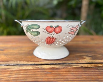 1970s  Vegetable Strainer & Appetizer Tray Set Retro Kitchenware, Vintage Serving Tray, Mid Century Kitchen Decor