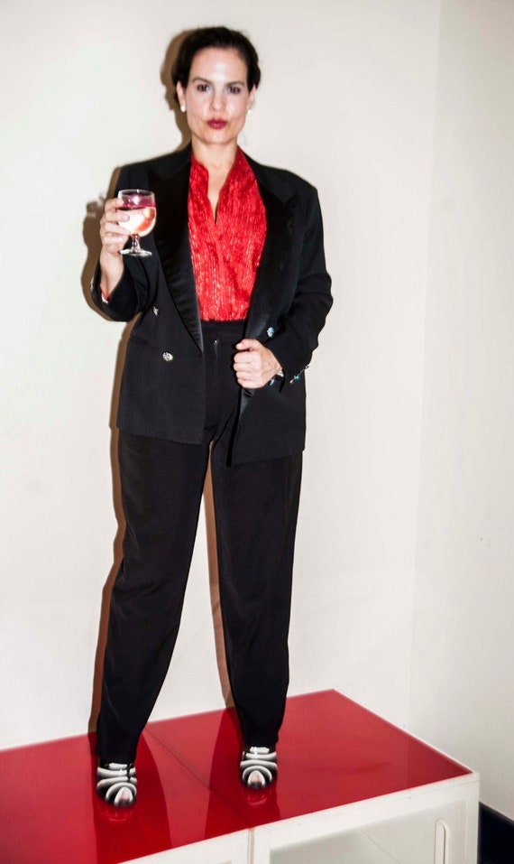 Custom Made Tuxedo Set w Crystal Buttons, Size 14… - image 1