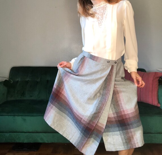 Exploded Windowpane Skirt, 28” Waist