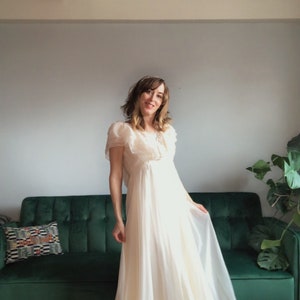 1970s  Cream Evening/Wedding Dress, Size XS