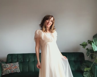 1970s  Cream Evening/Wedding Dress, Size XS