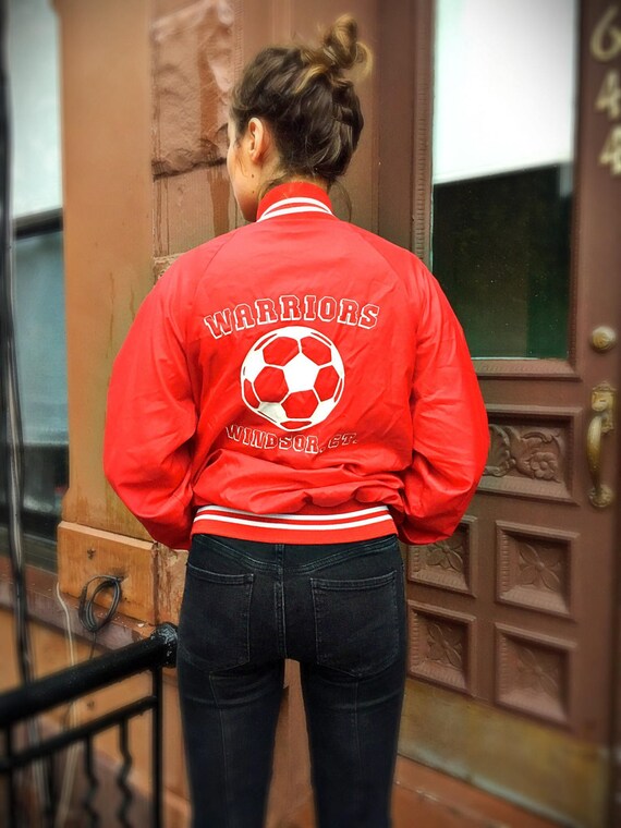 Vintage 80s Varsity Soccer Jacket, Size Medium - Etsy