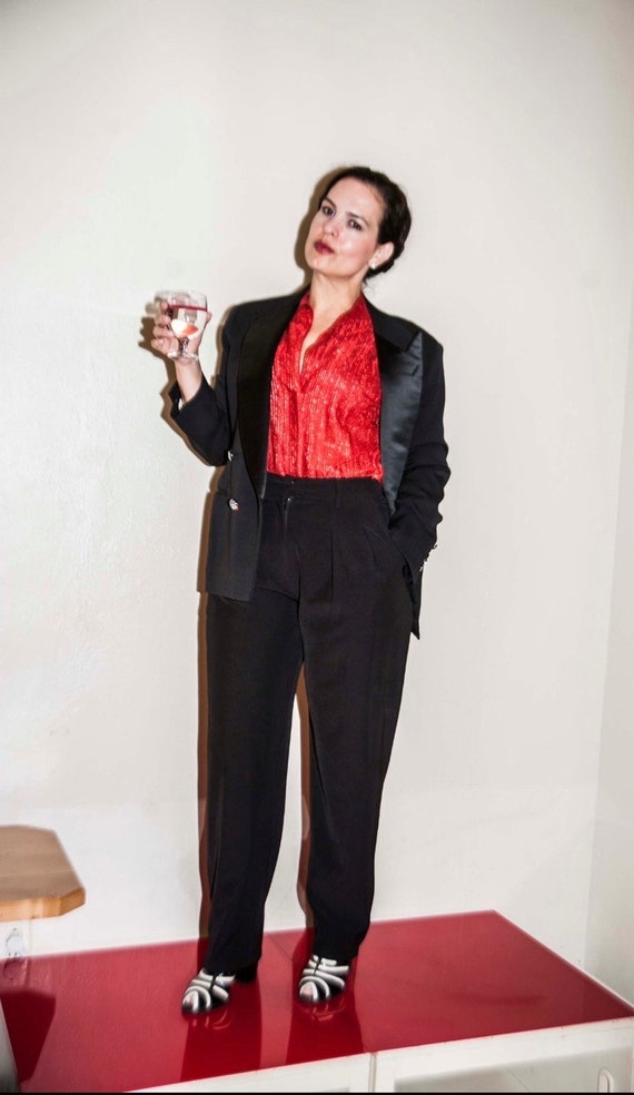 Custom Made Tuxedo Set w Crystal Buttons, Size 14… - image 2