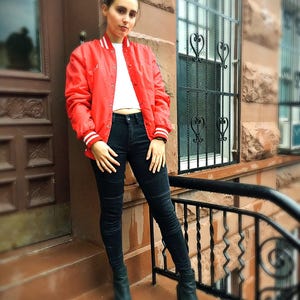 Vintage 80s Varsity Soccer Jacket, Size Medium