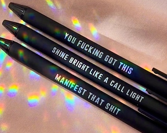 Sweary Offensive Pens, Funny Stationary, Planner Accessories, Pens