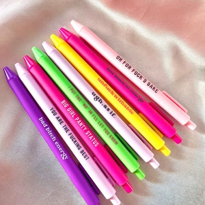 sweary offensive pens, funny stationary, planner accessories, pens for work or nurses, funny sister gift, bad word pen