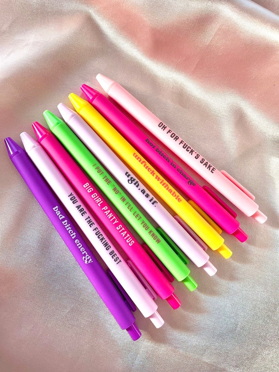 Sweary Offensive Pens, Funny Stationary, Planner Accessories, Pens for Work  or Nurses, Funny Sister Gift, Bad Word Pen 