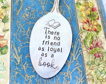 loyal as a good book vintage spoon bookmark, bookmark for men women kids, book lovers gift, gift for  her him, sister gift stockings stuffer