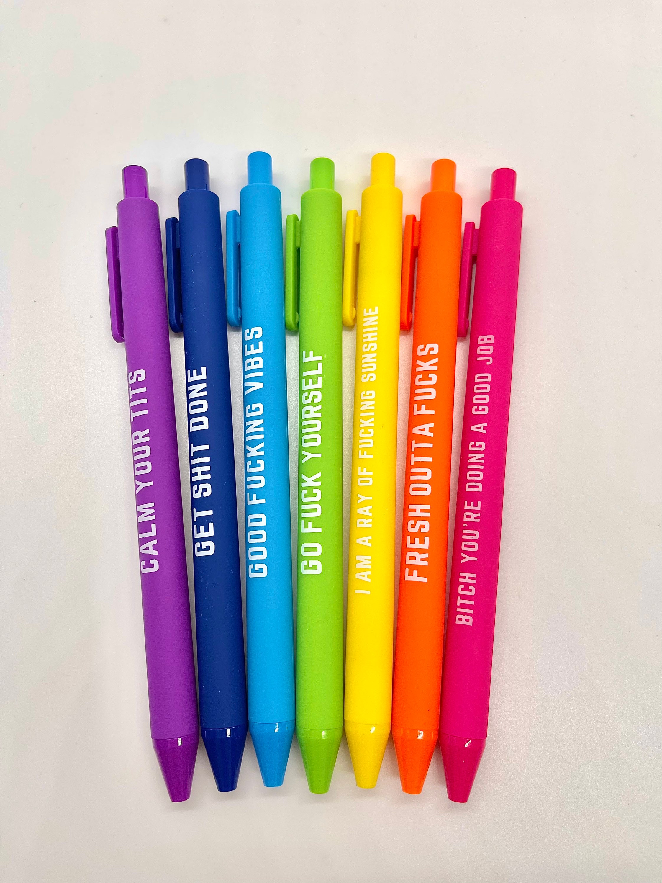 Funny Gifts 5-Pack Funny Swear Word Pens - Stress Relief Ballpoint Pens ...