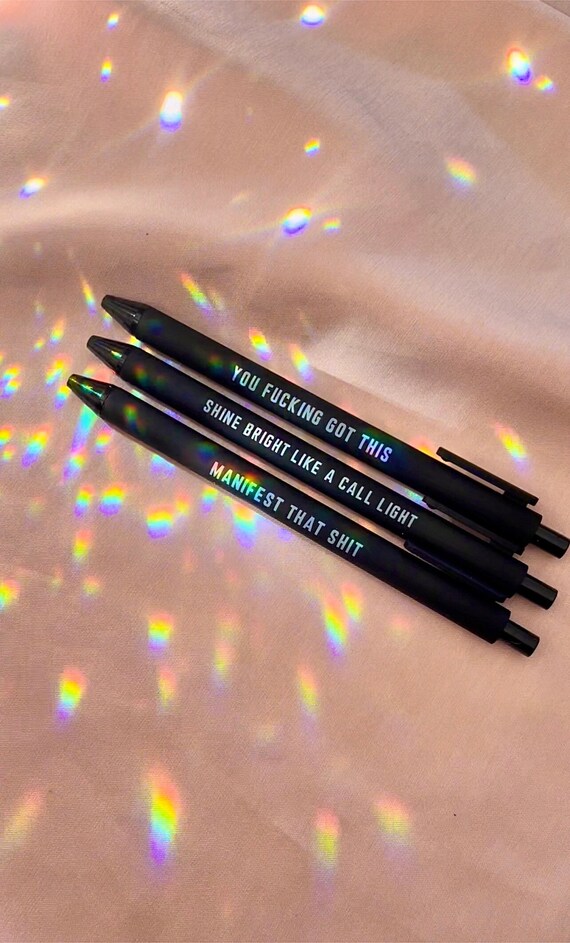 thumbnail image 2 of 5-Pack Funny Swear Word Pens - Stress Relief Ballpoint Pens With Sarcastic Quotes & Black Ink 2 of 12