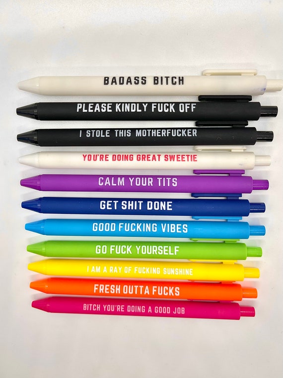 Sweary Offensive Pens, Funny Stationary, Planner Accessories, Pens