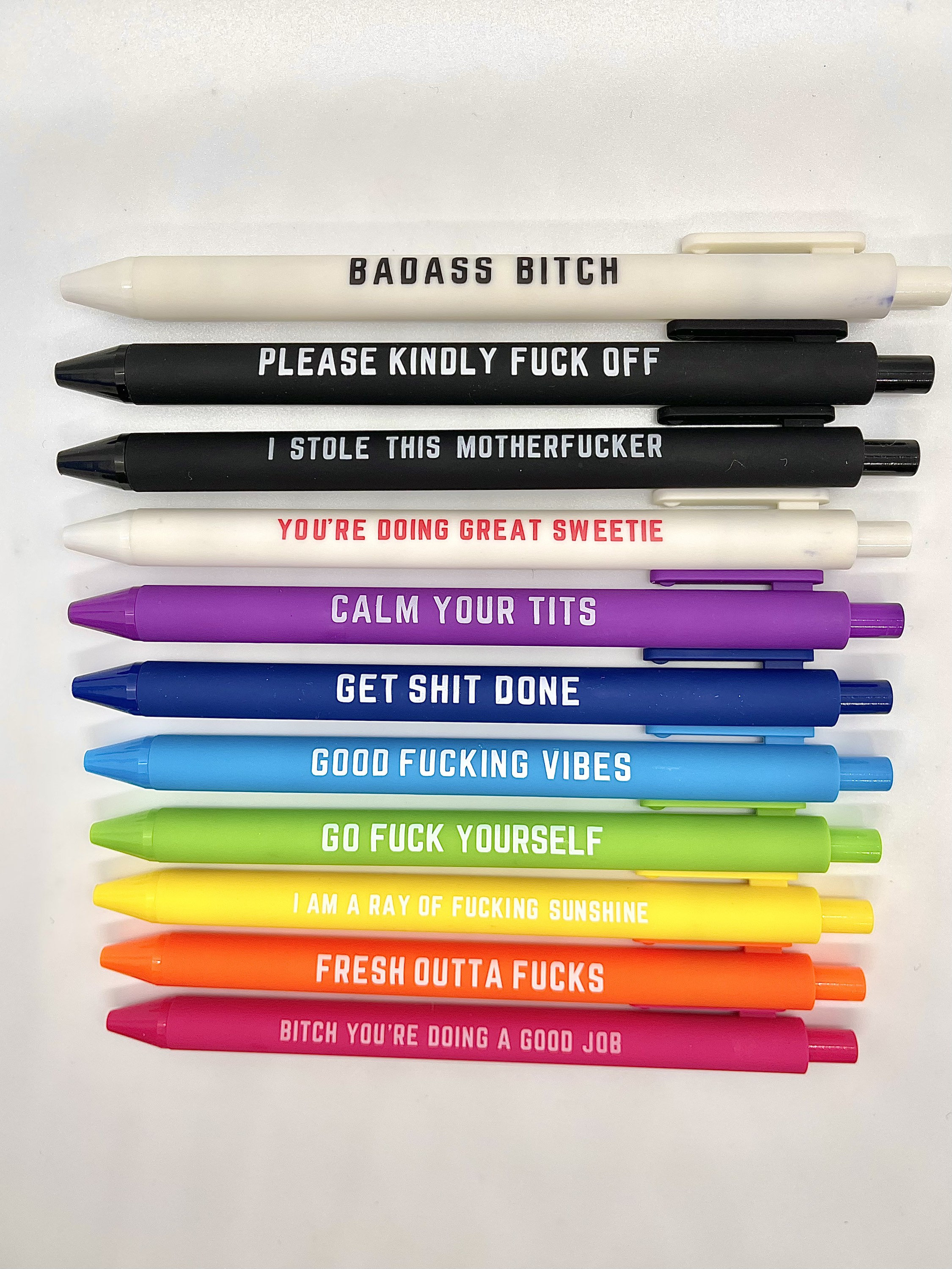 Funny Pen Set of 6 Customer Service Pens Funny for Work Co-worker Adult  Humor Gift Profanity Gifts for Him Her Gag Words Party Favor People 