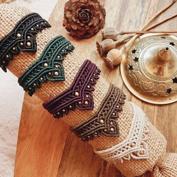 Macrame Bracelet | Boho Jewelry | Tribal Jewelry | Ethnic, Hippie, Gypsy, Fairy, Elven, Woven, Vintage, Bohemian