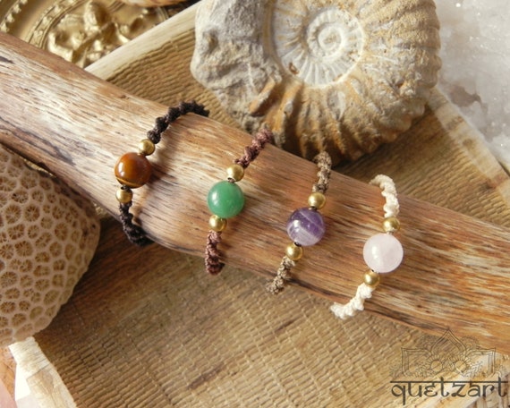 Macrame boho Bracelet Agate Gemstone All Chakras Tribal Bracelet Birthstone jewelry Bohemian Spiritual Jewelry Healing Crystal bracelet