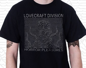 Lovecraft Division - Cthulhu H.P. Lovecraft Music Album Cover Art Parody | Cosmic Horror | Occult | Gothic Art Unisex T-Shirt