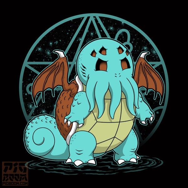 Squirthulhu - Lovecraft Cthulhu Sigil | Kawaii Monster | Monster Tentacles | Lovecraftian | Cute Cosmic Horror Anime Unisex T-Shirt