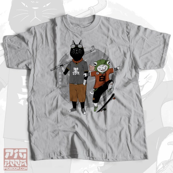 Street Neko - Kuro Neko, Shiro Neko, Japanese Cat, Anime Cats