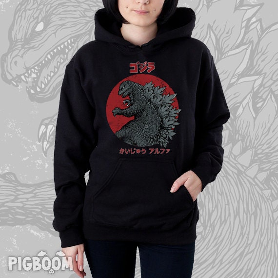 Kaiju King Unisex Hoody - Japanese Monster | Japan Tokusatsu Sci-fi Movie | Pullover and Zip-Up Unisex Hoodie