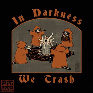 In Darkness We Trash - Raccoons Summoned Azathoth | Lovecraft Cthulhu | Raccoon Cthulhu | Lovecraftian Cult Cosmic Horror Unisex T-Shirt