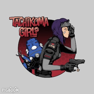 Tachi-Girl 01 - Cyberpunk Sci-Fi | GitS Tank Girl | Anime Comics Parody | 90&#39;s Anime Unisex Adult T-shirt