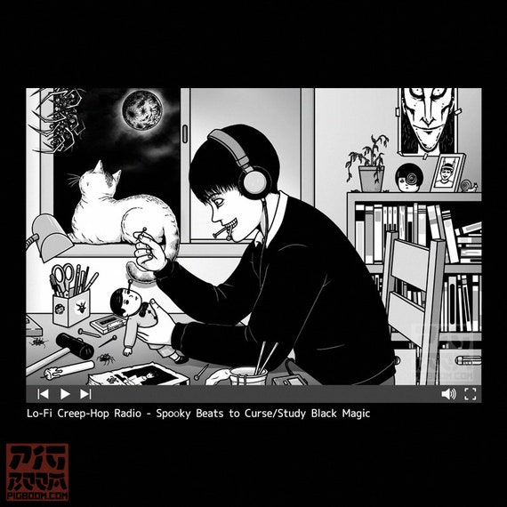 Lo-fi Creep-hop Radio Spooky Beats to Curse/study Black - Etsy