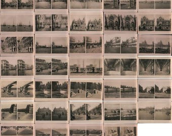 RPPC Lot of 34 Real Photo Stereoview Postcards Italy, France, Switzerland Original Vintage